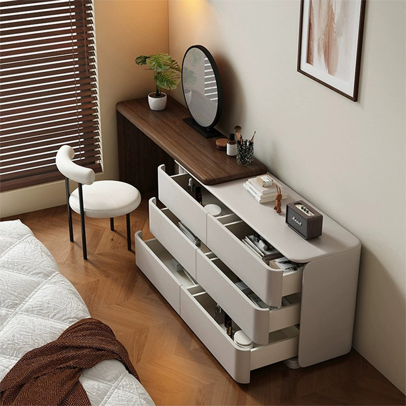 Coiffeuse avec miroir lumineux, 6 tiroirs