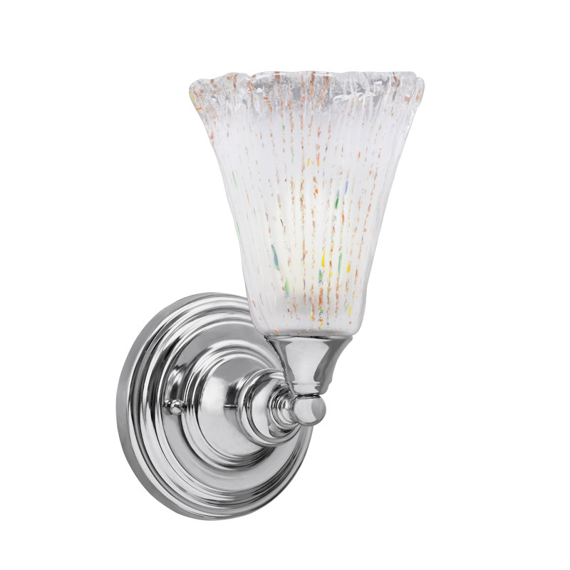 Wall Sconce With 5.5" Crystal Glass, Frosted, Chrome