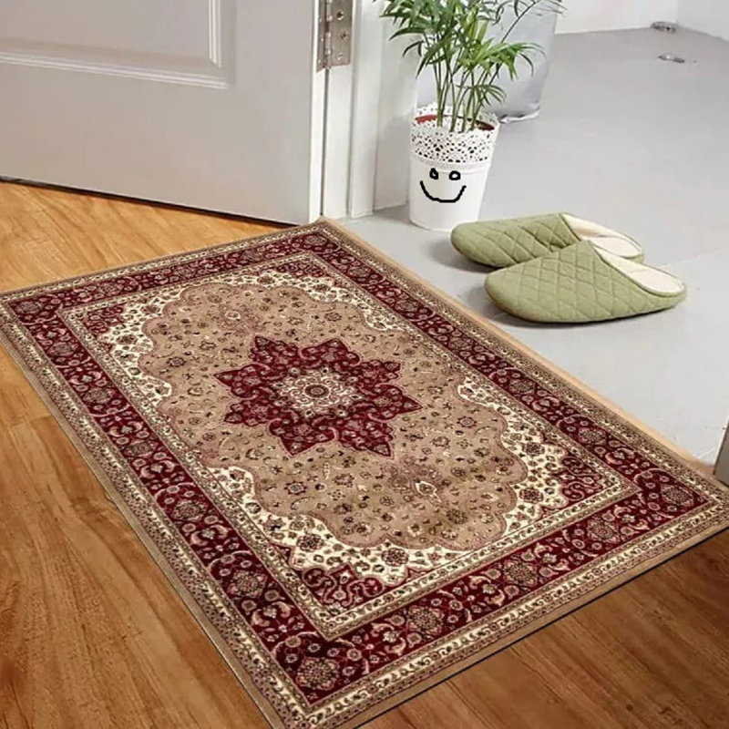 Floral Indoor Doormat, Beige