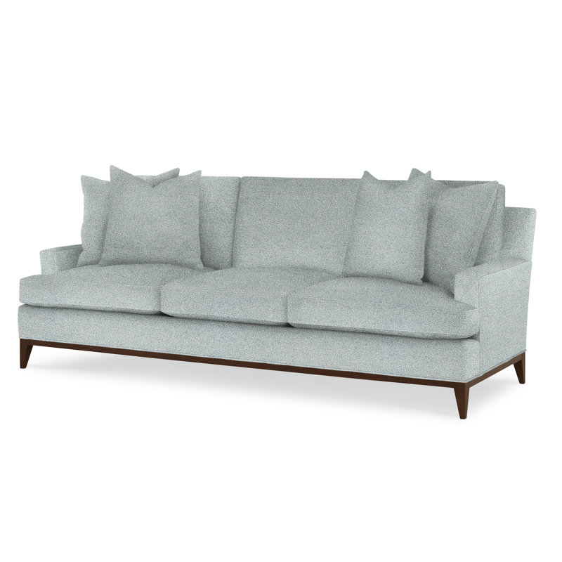 Dapper Upholstered 88'' Sofa, Maya Cyan, Brown