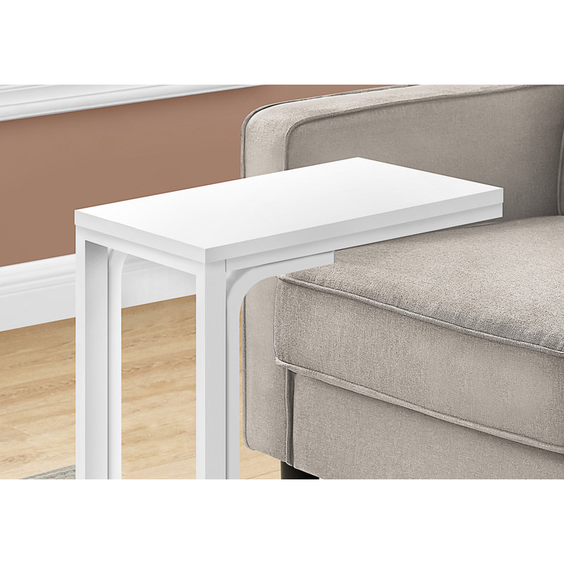 Modern Table, C-Shaped, End, Side, Snack, Living Room, Bedroom, Contemporary, White