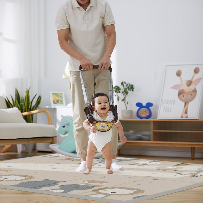 Tapis de jeu pour bébé, tapis de jeu pliable et réversible 59 po x 59 po, tapis de jeu en mousse imperméable de 0,4 po d'épaisseur
