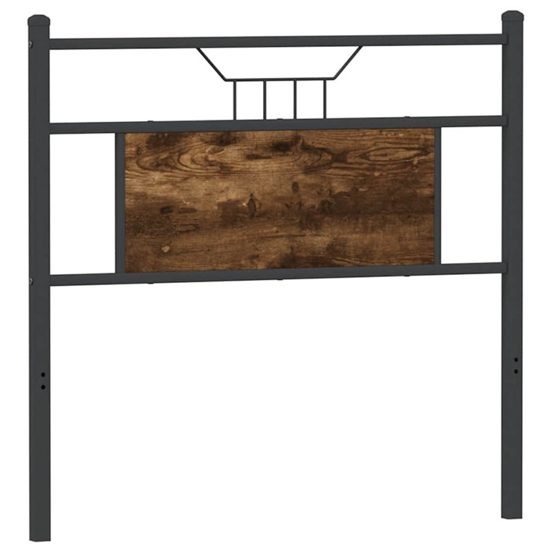 Headboard 183 Cm Engineered Wood And Steel, 91.5cm H x 80.5cm W x 3cm D, Smoked Oak