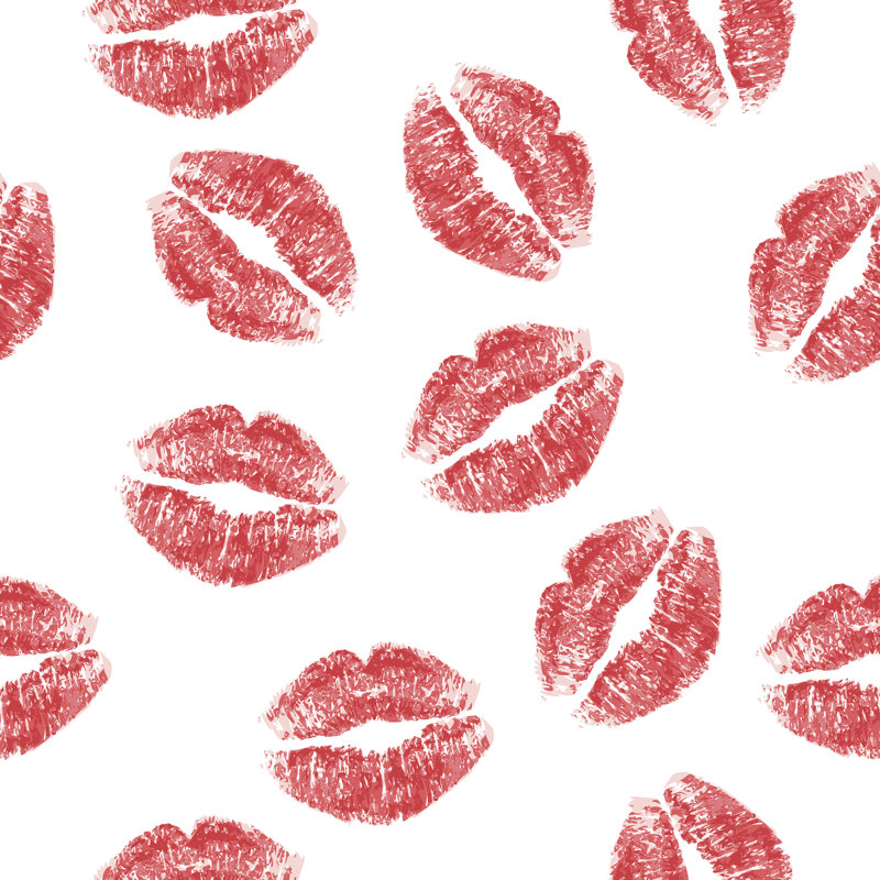 Kiss Seamless by Nataly-Nete - Wrapped Canvas Print, 122cm H x 122cm W