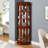 Corner Display Cabinet With 5 Shelves And Lighting, Walnut Look Finish Curio Led Lighting-460379196