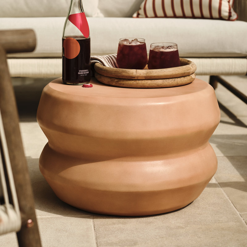Alderwood Round Outdoor Side Table , 21.5'' in. W 21.5'' in. D