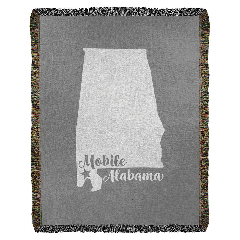 Hand Woven Throw Blanket, 37" W x 52" L, Gray