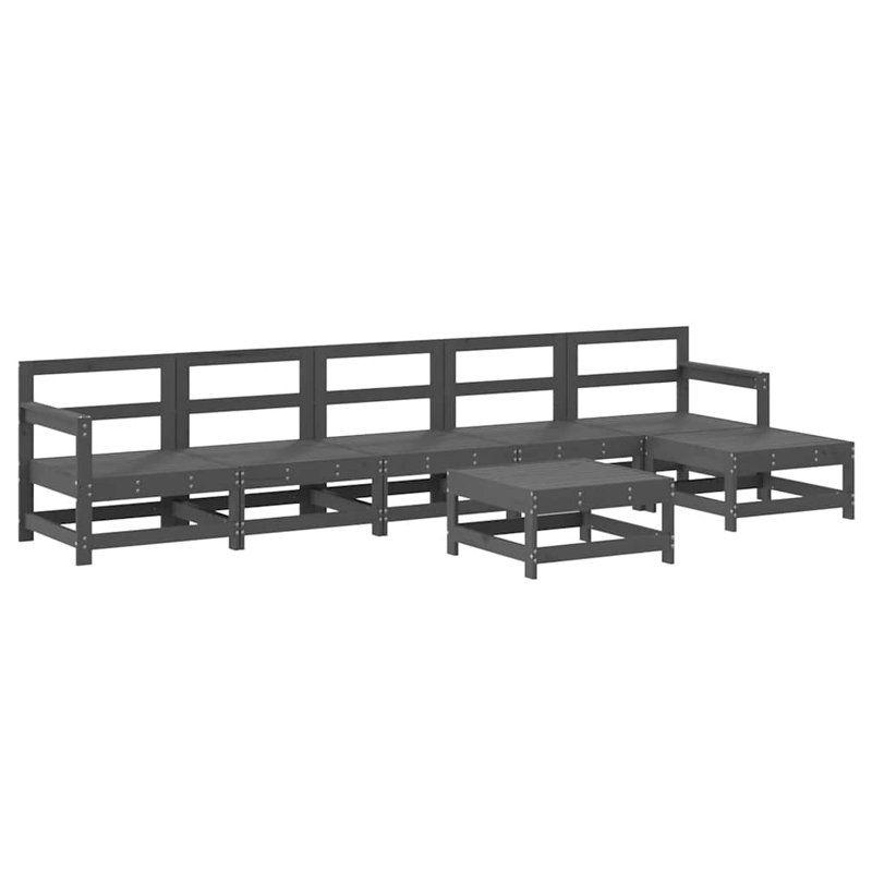  Garden Lounge Set Outdoor Sofa Set 7 Piece with Cushions Solid Wood