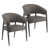 Modern Stone Faux Leather/Metal Dining Chair, 2pk