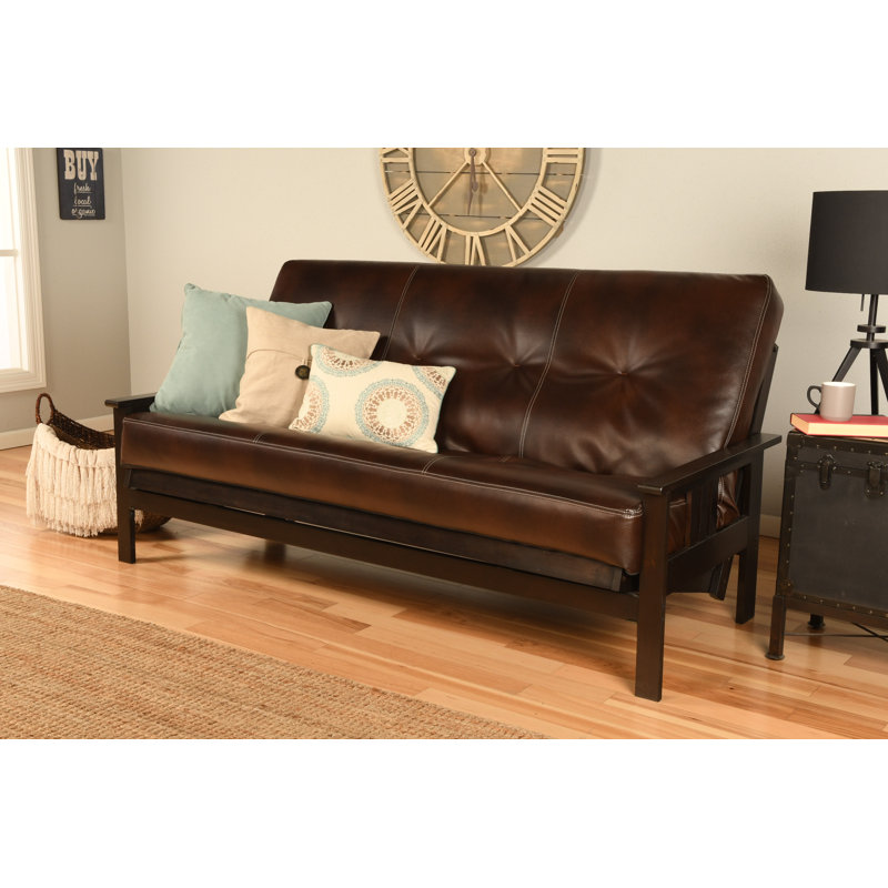 Futon de 80 po avec matelas Stratford, Premium Pocket Coil, Sentier de l'Oregon de couleur java, Espresso