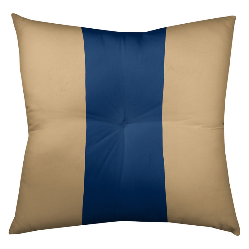 Striped Reversible Throw Pillow, 7" x 26", Gold/Navy Blue