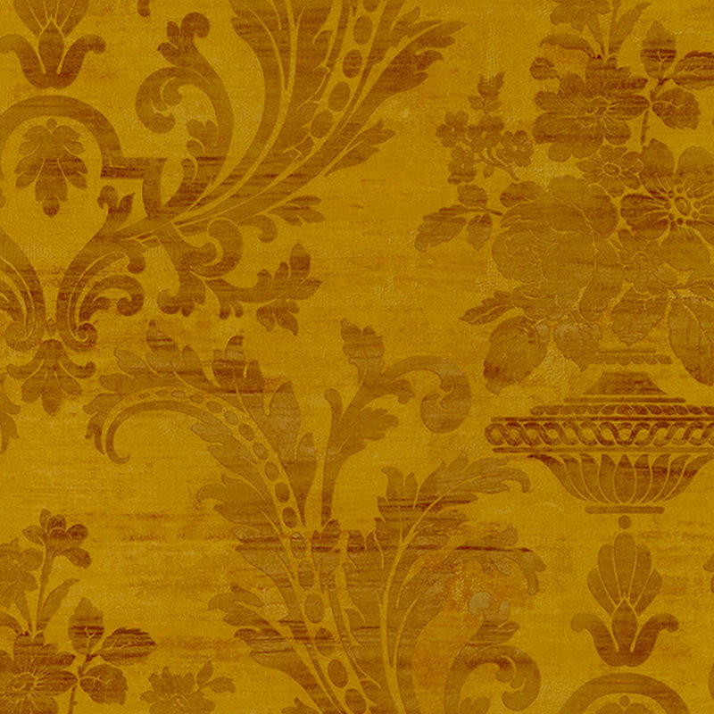 Rouleau de papier peint à motif damas en soie L 33 pi x l 21 po Rivenbark, Beige