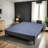 Twin Foundation In Black And Gray Tones, Heavy Duty Frame Box Spring A Single Piece, Can Function With Or Without Legs, Effortless Setup, Suitable For Standard Mattress Sizes, 1000 Lb Capacity, 42.06-19238130
