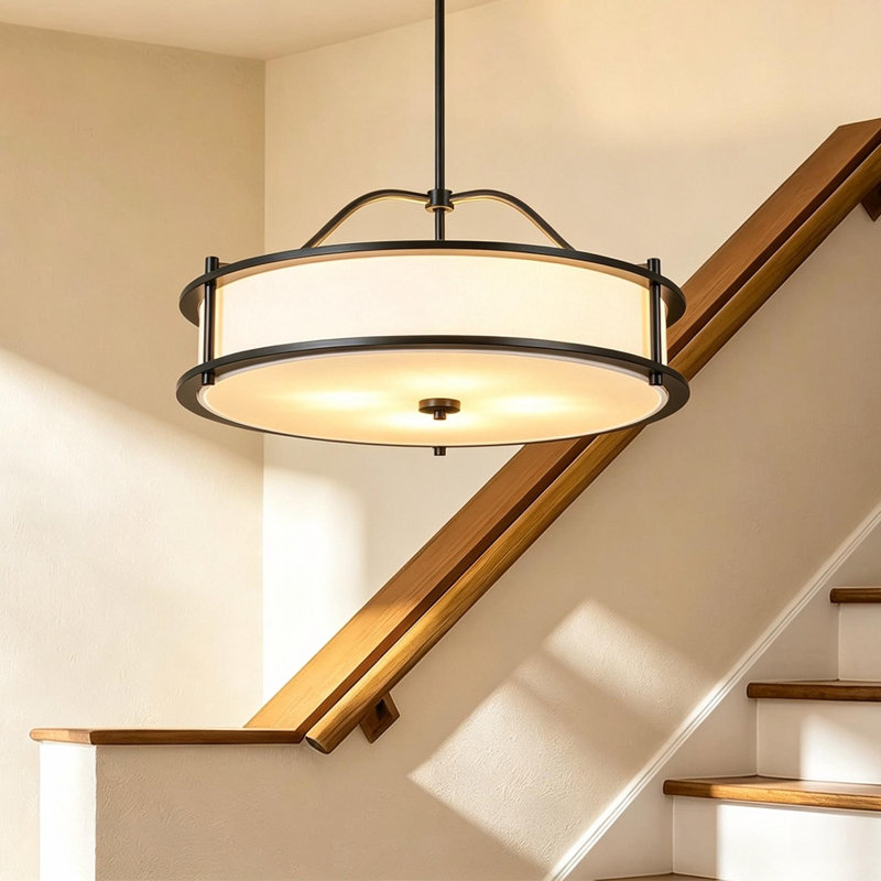 Luminaire suspendu cylindrique à 1 lumière pour salle à manger