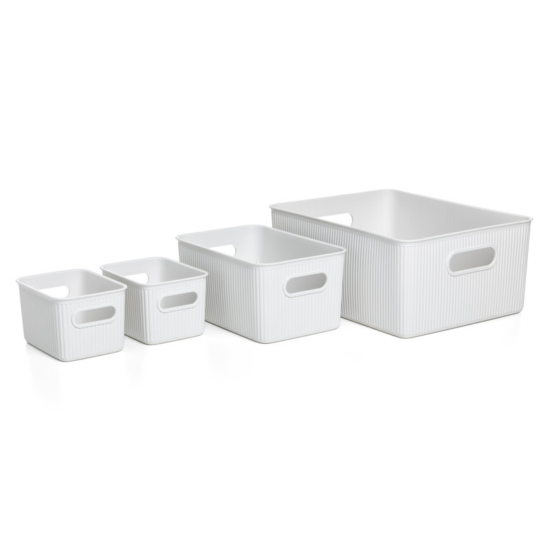 Rebrilliant Plastic Decorative Bin, White