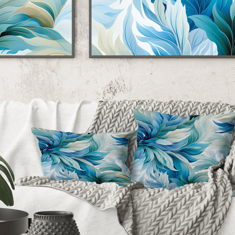 Motif tropical océanique - motif azur abstrait - récif corallien abstrait multicolore - coussin décoratif
