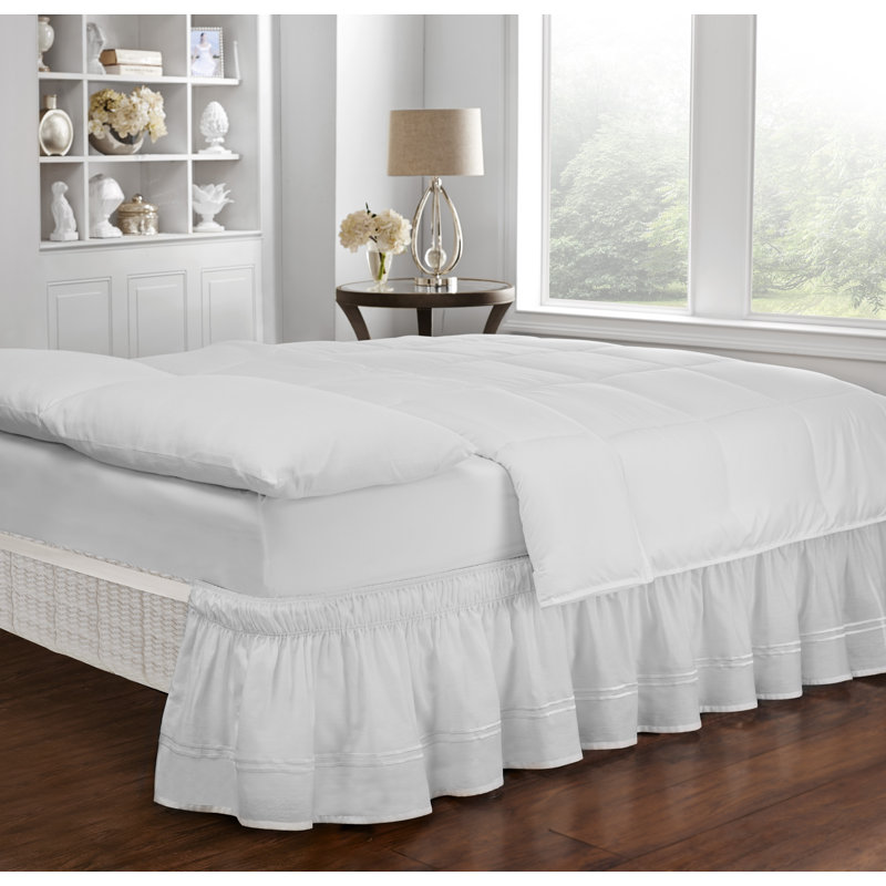 Baratta Ruffled Wrap Around Bed Skirt, Gray, Queen/King