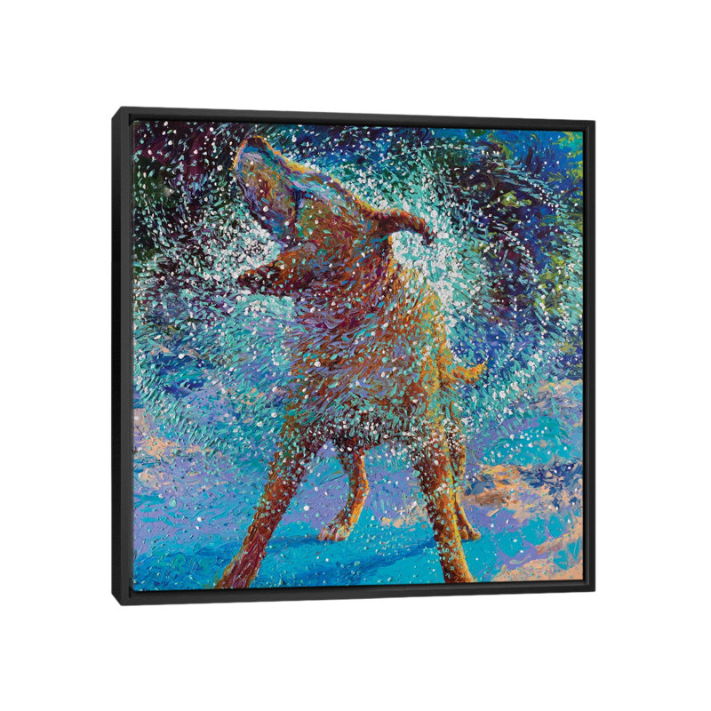 «Swimmin», reproduction d'art sur toile tendue, H 18 po x l 18 po x P 1,5 po, Toile avec cadre noir, Pas de tapis