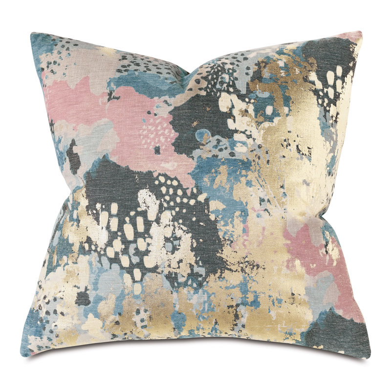 Housse et insert de coussin décoratif brodé Rivia, Painterly Abstract