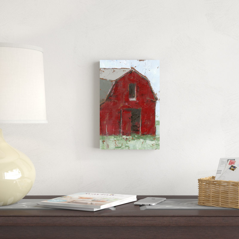 " Big Red Barn I " by Ethan Harper Painting Print, 12" H x 8" W x 1.25" D