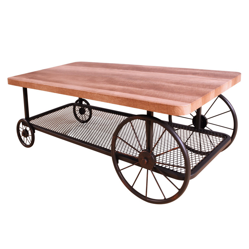 Table basse spacieuse - Style, chêne et charme rustique gris antique avec aspect de tablette