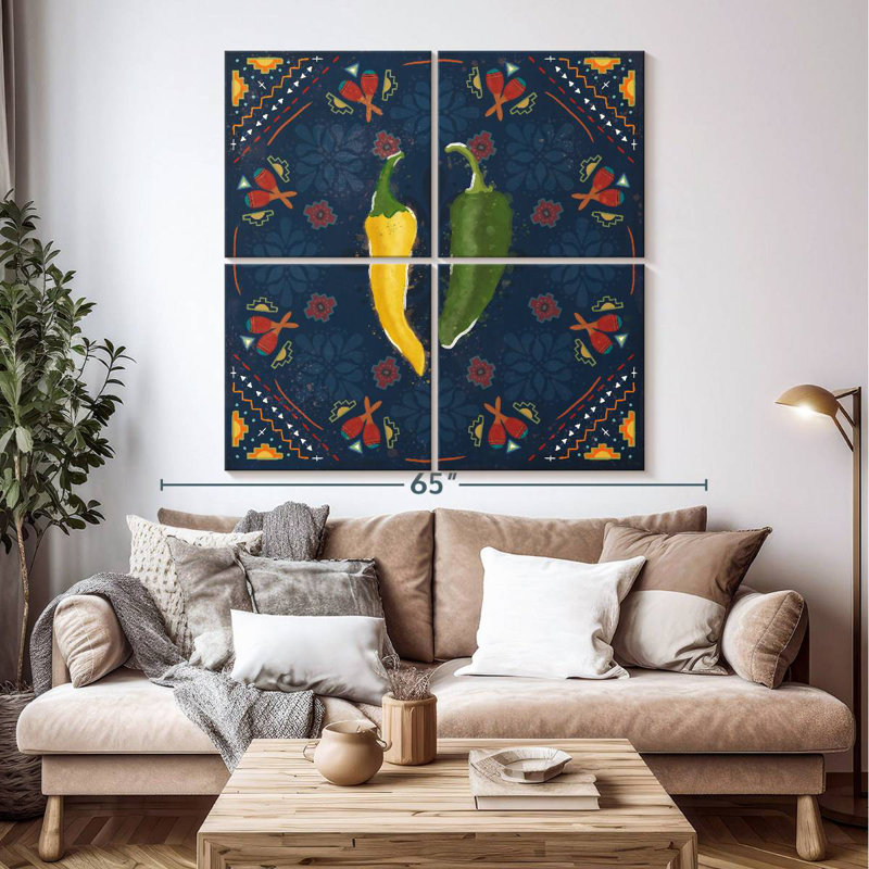 Yarlin Tex Mex Fiesta V Dark, 50" H x 50" W