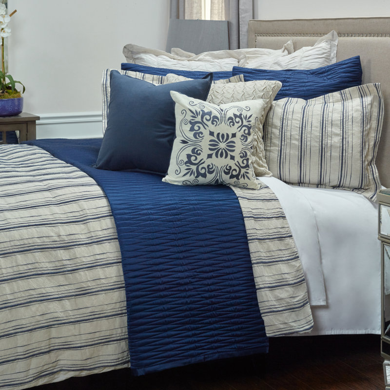 Venida Traditional 100% Linen Striped Duvet Cover