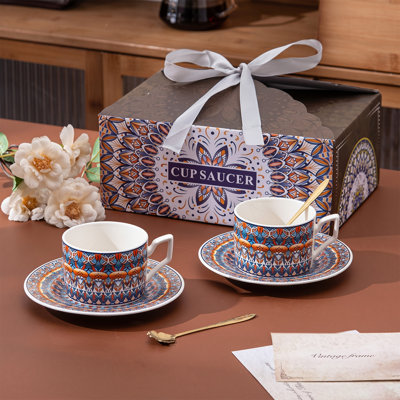 Exotic Pattern Teacup Set in Gift Box