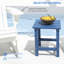 Table de jardin carrée bleue - Extrémité extérieure de 15 po pour le porche, la piscine, le balcon, capacité de 110 lb par intempéries