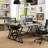 4PCS 59'' Computer Desk Large Industrial Home Office Desk w/Heavy-duty Metal Frame