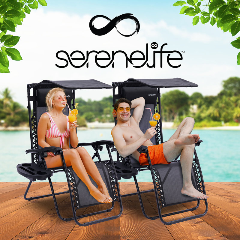Chaise zéro gravité pliable et inclinable Kathren, Noir