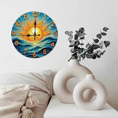 Sun Over Waves Clock