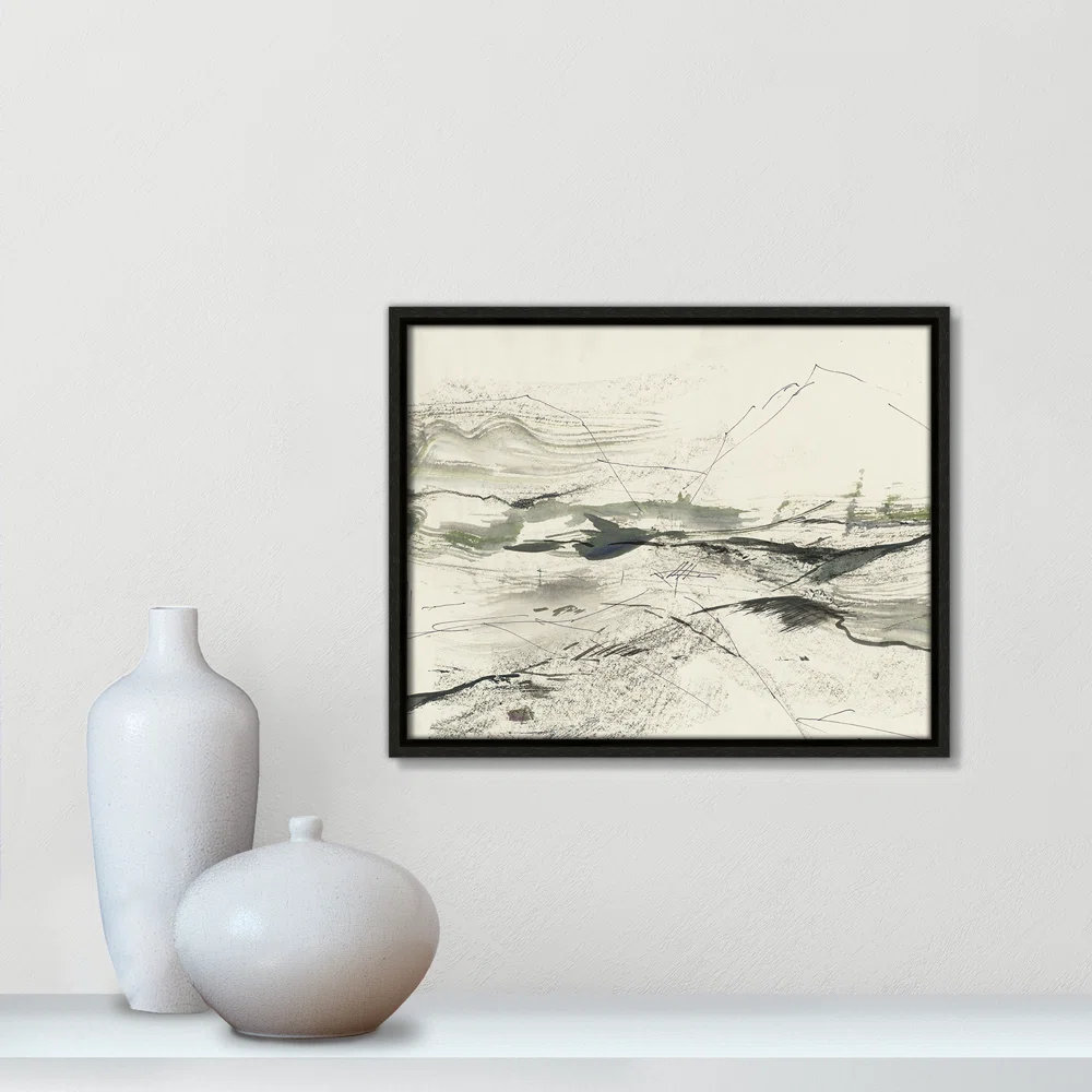Green Sketches Print by PI Studio, No Mat, 12.5" H x 15.5" W x 2" D, Espresso Floater Framed