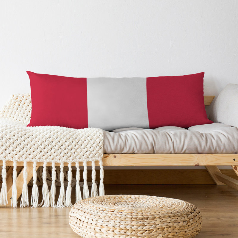 Polyester Medium Pillow, Red/White, Houston 