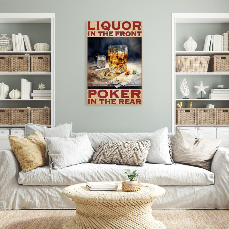 «Liquor In The Front Poker In The Back» - 1 pièce «Re Liquor in the Front Poker in the Back», impression sur toile tendue