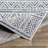 Hongming Machine Woven Denim/Navy/White Indoor/Outdoor Area Rug-1556442741