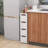 Inbox Zero 2 Pcs 4-drawer Narrow Rolling Storage Cabinet With Pull Handles Built-in Wheels