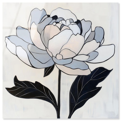 Grey Scale Flower I Acrylic Elegant Floral Decor by Art Remedy, Ready to Hang