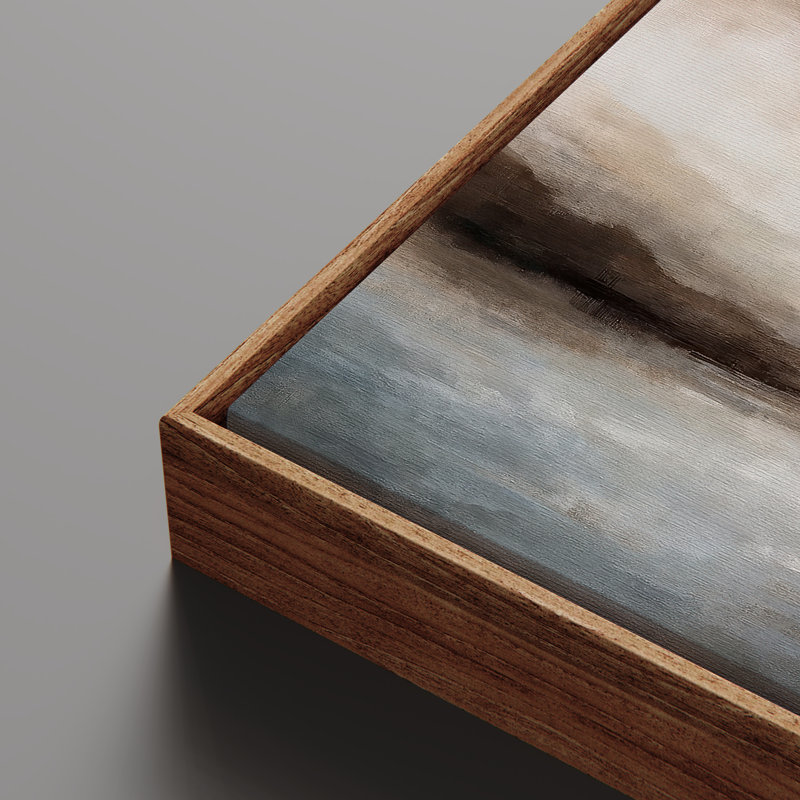 Art mural encadré abstrait rétro antique classique pour chambre à coucher, Naturel, H 16 po x l 32 po