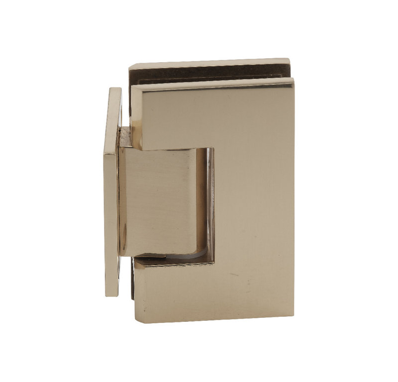  Charnière Designer Series avec plaque de fixation murale courte à 5 degrés et 6 broches en laiton poli
