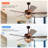 52" Farmhouse Antler Ceiling Fan with Light Kit | 6-Speed Reversible Mute Motor, Timer Function, Wooden Blades & Glass Shade (E12 Base) for Living Room, Bedroom & Dining Room