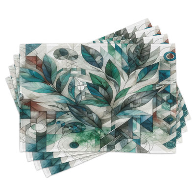 Polyester Seafoam Fern Green Grey Rectangle Placemat