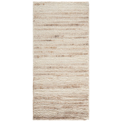 Tapis beige / ivoire en laine tissé à la main Sennott