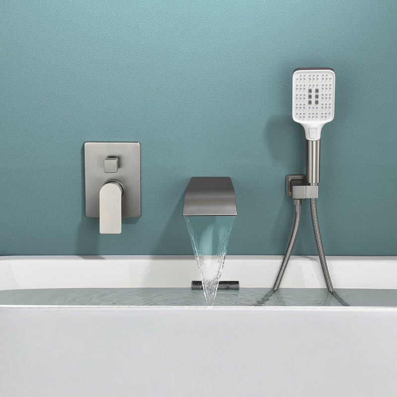 Wall Tub Spout with Diverter, Brushed Nickel