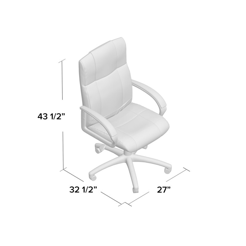Elegant Executive High-Back Swivel Chair in Black Caressoft