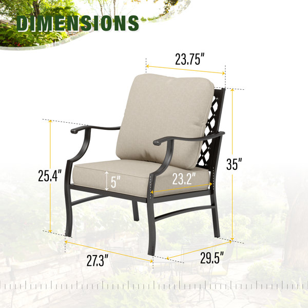 Lark Manor Argirios Patio Chair with Cushions & Reviews | Wayfair