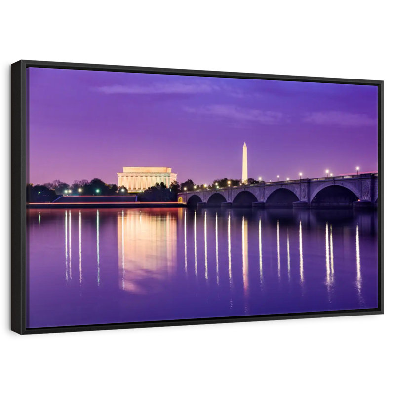Vue sur le Potomac, 31 po x 21 po, Cadre flottant noir