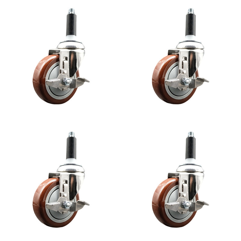 Polyurethane Casters, Maroon