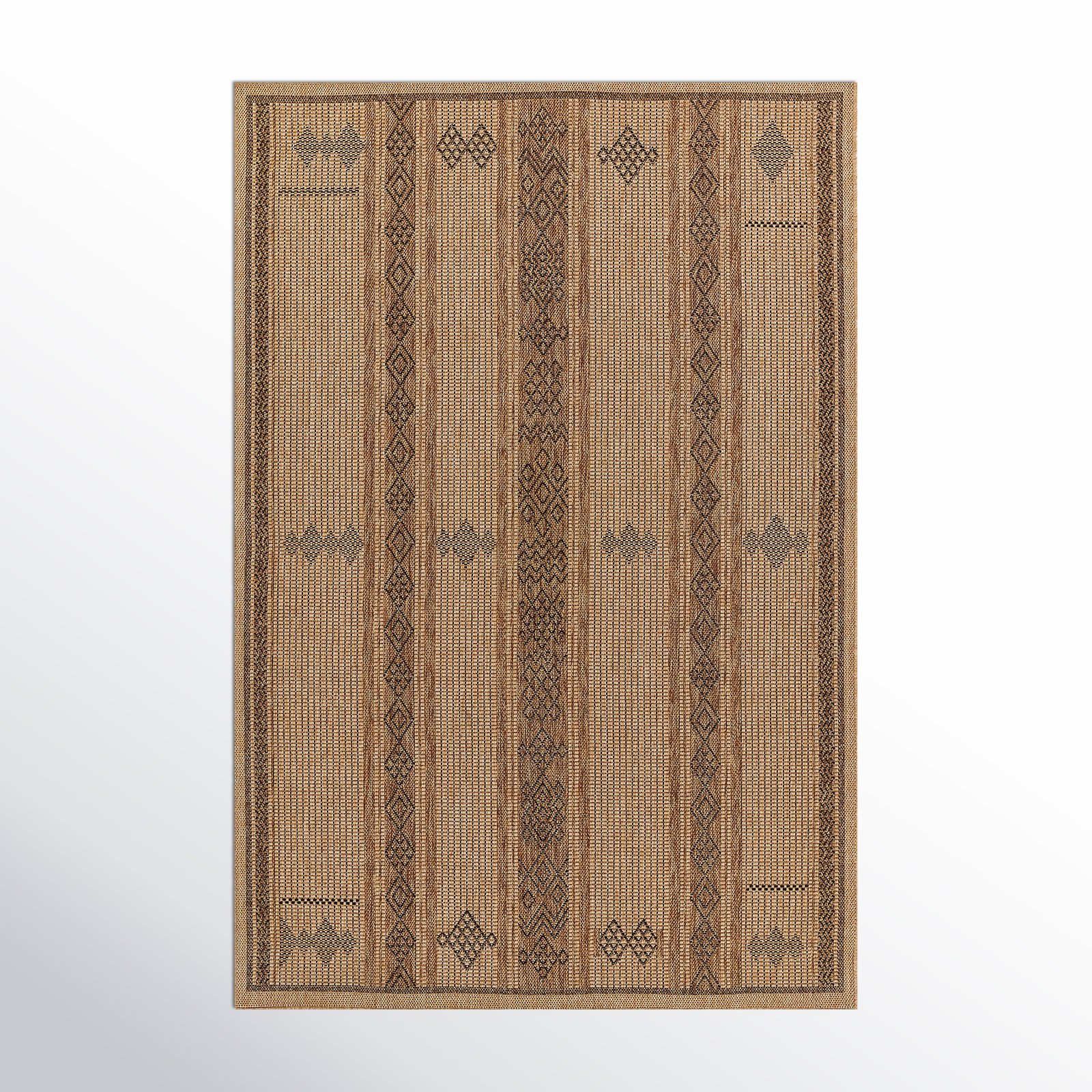 Ava Brown/Beige Indoor/Outdoor Rug, Rectangle 2' x 3'