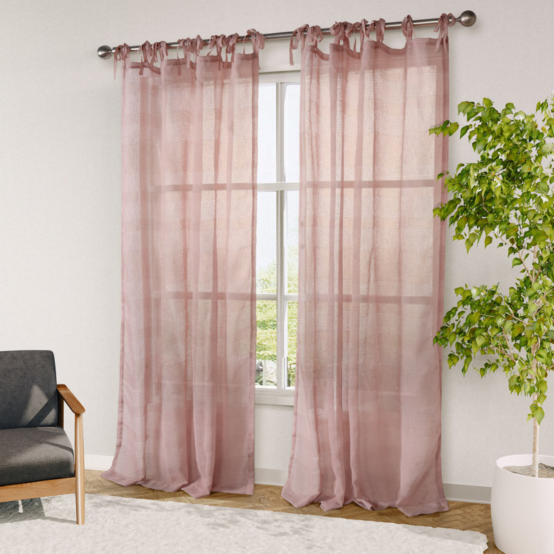 Paire de rideaux 2 pièces, L 52 po x L 108 po, Rosé
